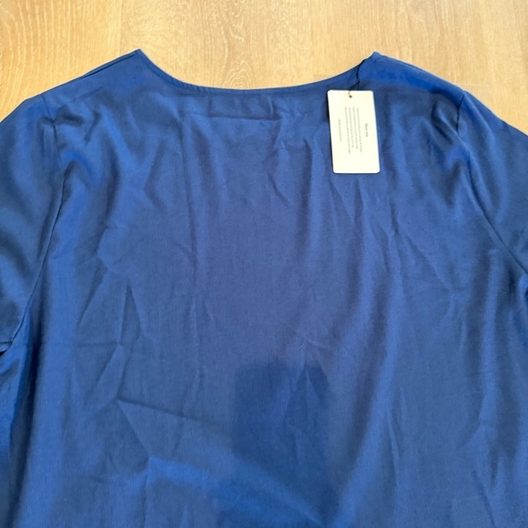 Minibee Linen Blend Blue Long Sleeve Tunic with Pockets 2X Lagenlook Boho NWT - Picture 10 of 12